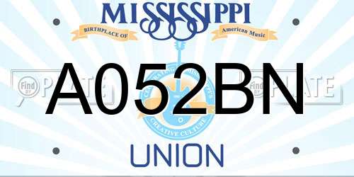 A052BN Mississippi License Plate