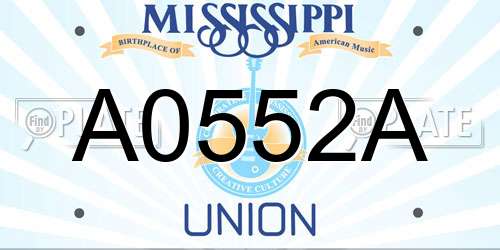 A0552A Mississippi License Plate