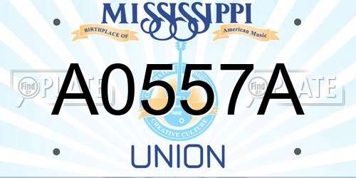 A0557A Mississippi License Plate
