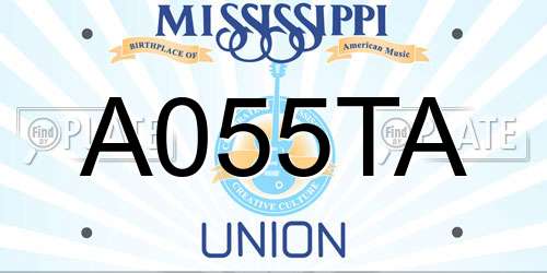 A055TA Mississippi License Plate
