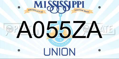 A055ZA Mississippi License Plate