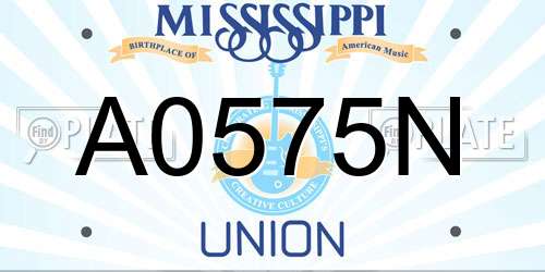 A0575N Mississippi License Plate