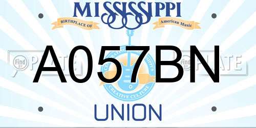 A057BN Mississippi License Plate