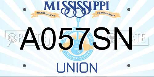 A057SN Mississippi License Plate