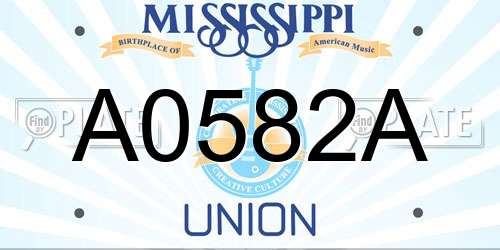 A0582A Mississippi License Plate