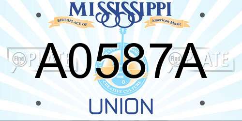 A0587A Mississippi License Plate