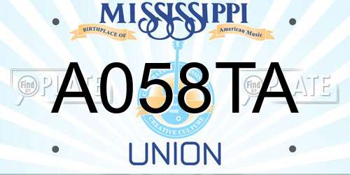 A058TA Mississippi License Plate