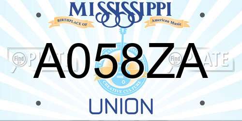 A058ZA Mississippi License Plate