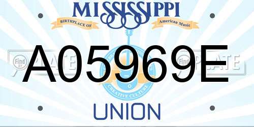 A05969E Mississippi License Plate
