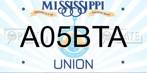 A05BTA Mississippi License Plate