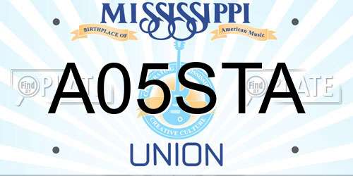 A05STA Mississippi License Plate