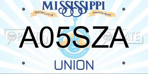 A05SZA Mississippi License Plate