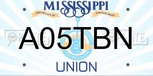A05TBN Mississippi License Plate