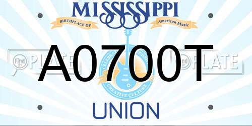 A0700T Mississippi License Plate