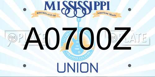 A0700Z Mississippi License Plate