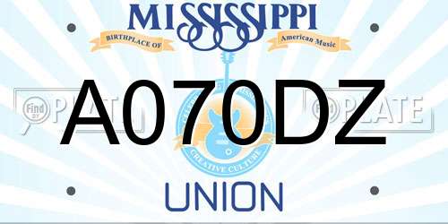 A070DZ Mississippi License Plate