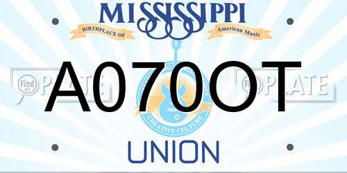 A070OT Mississippi License Plate