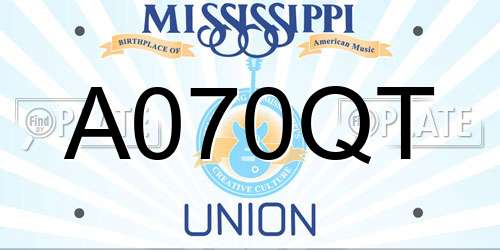 A070QT Mississippi License Plate