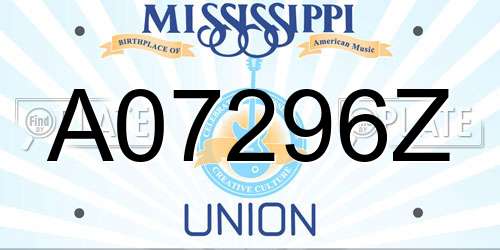 A07296Z Mississippi License Plate