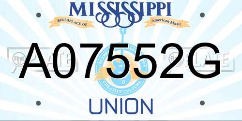 A07552G Mississippi License Plate