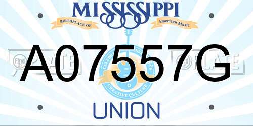 A07557G Mississippi License Plate