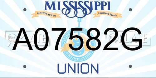 A07582G Mississippi License Plate