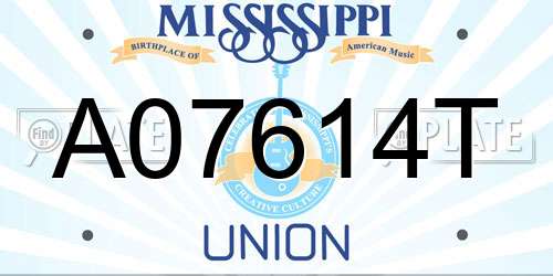 A07614T Mississippi License Plate