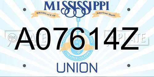 A07614Z Mississippi License Plate