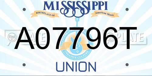 A07796T Mississippi License Plate