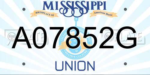 A07852G Mississippi License Plate