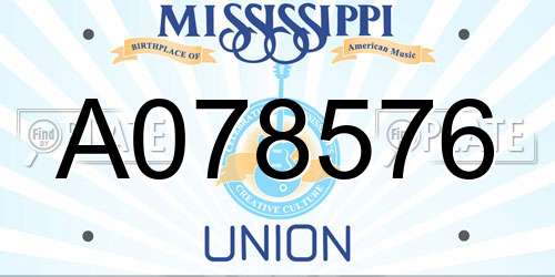 A078576 Mississippi License Plate