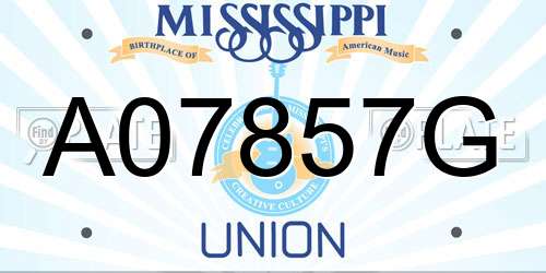 A07857G Mississippi License Plate