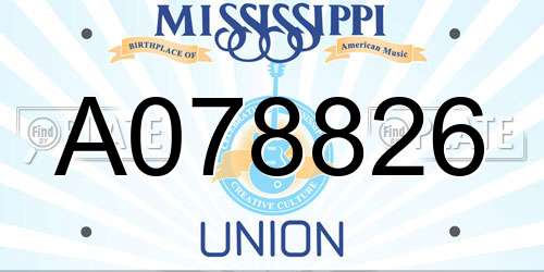 A078826 Mississippi License Plate