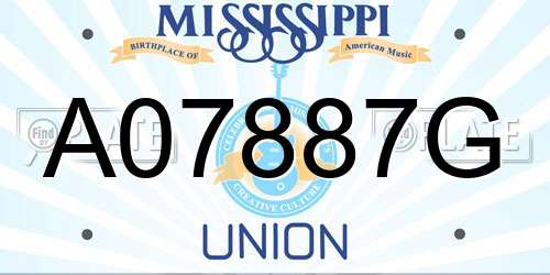 A07887G Mississippi License Plate