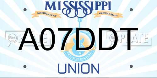 A07DDT Mississippi License Plate