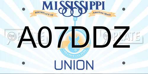 A07DDZ Mississippi License Plate