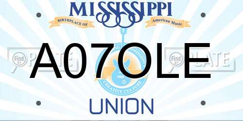 A07OLE Mississippi License Plate