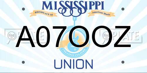 A07OOZ Mississippi License Plate
