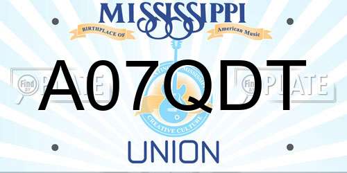 A07QDT Mississippi License Plate