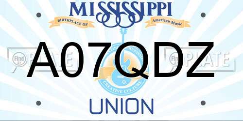 A07QDZ Mississippi License Plate