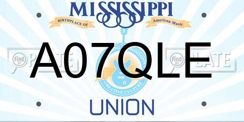 A07QLE Mississippi License Plate