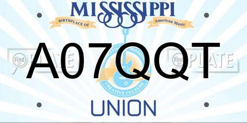 A07QQT Mississippi License Plate