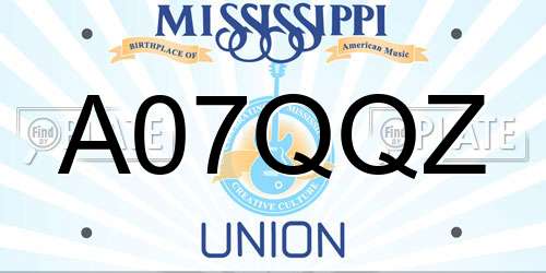 A07QQZ Mississippi License Plate