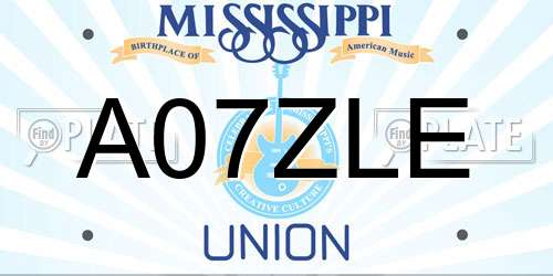 A07ZLE Mississippi License Plate