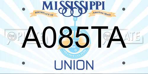 A085TA Mississippi License Plate
