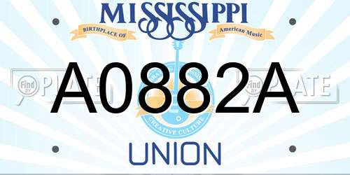 A0882A Mississippi License Plate