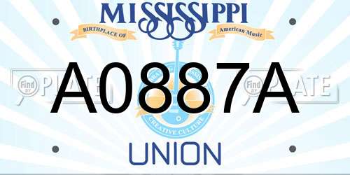 A0887A Mississippi License Plate