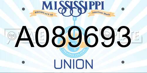A089693 Mississippi License Plate