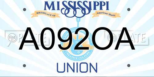 A092OA Mississippi License Plate