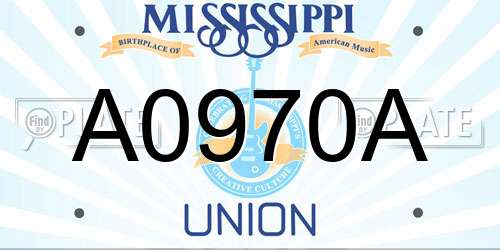 A0970A Mississippi License Plate